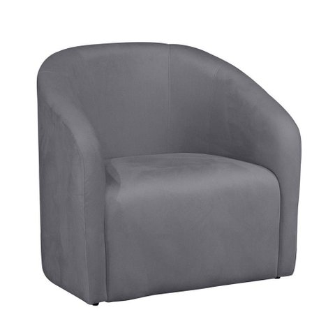 Poltrona Decorativa Loren Orgânica Veludo Confortável Cinza Loja Sheep