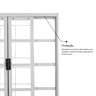Janela de Aço de Correr 100x100cm 4 Folhas com Grade Minas Sul MGM - 5