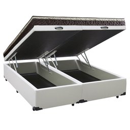 Cama Box Baú Queen Sintético Bipartido + Colchão Elegance Ortopédico Espuma D33 Extra Firme 158x198x - 5