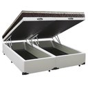 Ver imagem 5 de Cama Box Baú Queen Sintético Bipartido + Colchão Elegance Ortopédico Espuma D33 Extra Firme 158x198x