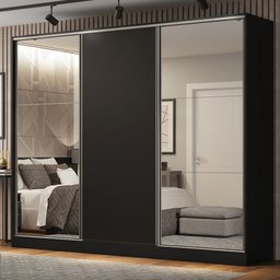 Guarda-roupa Casal 100% Mdf Madesa Royale 3 Portas de Correr com Espelho - 2