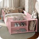 Ver imagem 4 de Mini Cama Infantil Montessoriana Aconchego com Nicho:rosa
