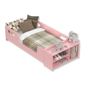 Mini Cama Infantil Montessoriana Aconchego com Nicho:rosa
