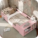 Ver imagem 3 de Mini Cama Infantil Montessoriana Aconchego com Nicho:rosa