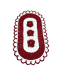 Tapete crochê Oval sala quarto Flores branco Vermelho 69x50 - 1