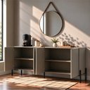 Ver imagem 3 de Aparador Buffet 100% MDF 4 Portas com Pés em Metal 164x85x40cm Taupe
