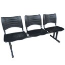 Ver imagem 2 de Longarina 3 Assentos Iso Secretaria Coluna Dupla para Recepção Auditório e Clinicas Preta