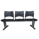 Ver imagem 1 de Longarina 3 Assentos Iso Secretaria Coluna Dupla para Recepção Auditório e Clinicas Preta