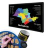Quadro Raspadinha Mapa de São Paulo 93X63 - Com Moldura - 2