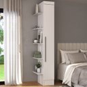 Ver imagem 1 de Módulo Guarda-Roupa Cantoneira 1 Porta de Abrir com Prateleiras Externas Branco Viena Yescasa