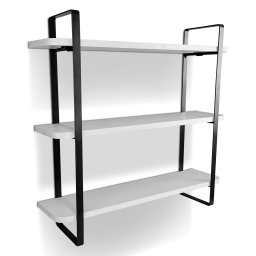 Prateleira Tripla Nicho Hone Modelo Industrial Decoração Casa 60x15 Preta/Branca - 1