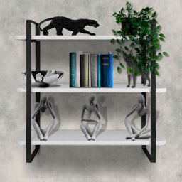 Prateleira Tripla Nicho Hone Modelo Industrial Decoração Casa 60x15 Preta/Branca - 2