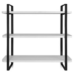 Prateleira Tripla Nicho Hone Modelo Industrial Decoração Casa 60x15 Preta/Branca - 3