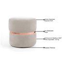 Ver imagem 3 de Puff Decorativo Com Cinto Rosê Round B-309 Bege Claro