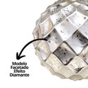 Ver imagem 5 de Kit 3 Bolas de Natal Grande 15cm Champanhe Prata Facetada Diamante Luxo