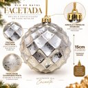 Ver imagem 3 de Kit 3 Bolas de Natal Grande 15cm Champanhe Prata Facetada Diamante Luxo