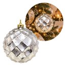 Ver imagem 7 de Kit 3 Bolas de Natal Grande 15cm Champanhe Prata Facetada Diamante Luxo