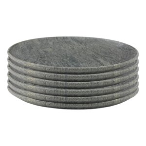 Prato Raso Refeição Pedra Sabão 26 Cm - 06 Unidades