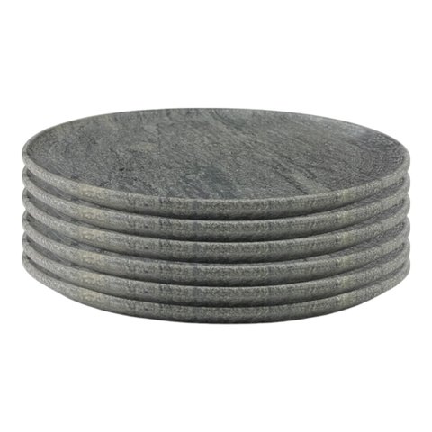 Prato Raso Refeição Pedra Sabão 26 Cm - 06 Unidades