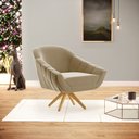 Ver imagem 2 de Kit 02 Poltronas Giratória Giovana Suede Base Madeira MA30 - D’Rossi - Marrom Rato
