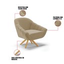 Ver imagem 7 de Kit 02 Poltronas Giratória Giovana Suede Base Madeira MA30 - D’Rossi - Marrom Rato