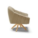 Ver imagem 5 de Kit 02 Poltronas Giratória Giovana Suede Base Madeira MA30 - D’Rossi - Marrom Rato