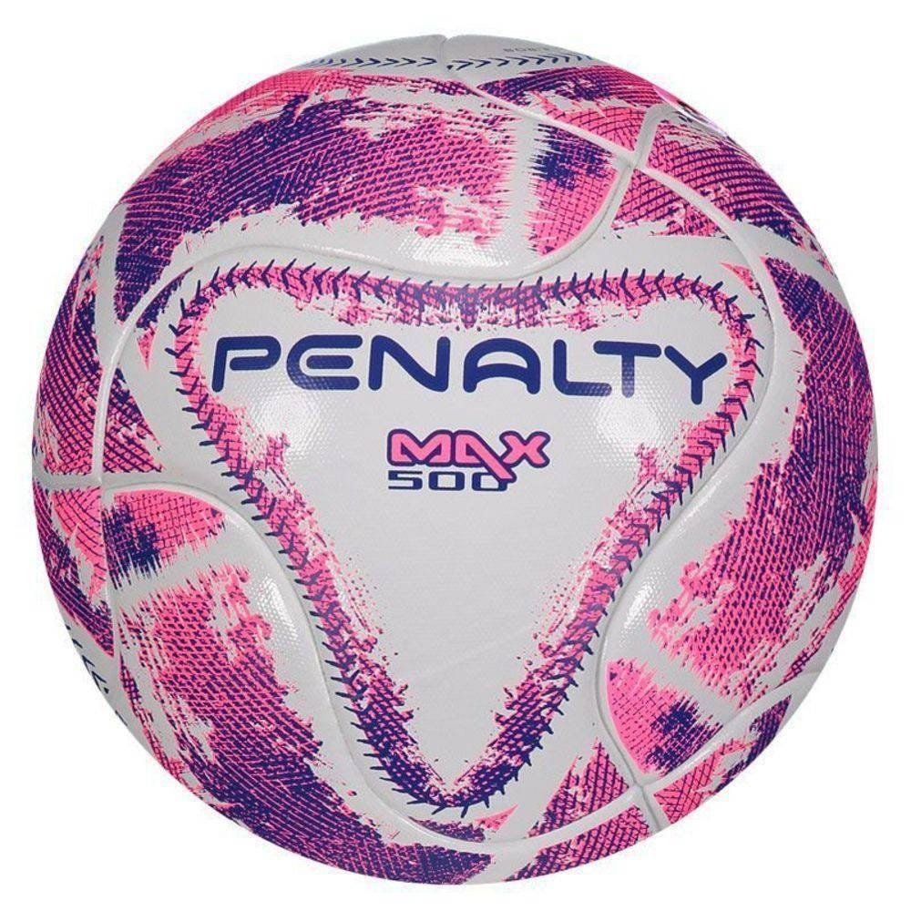 Bola Penalty Max 500 Term lX Futsal Branca e Rosa - 1