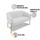 Ver imagem 3 de Sofá Namoradeira e 2 Poltronas Pé de Ferro Dourado Stella Linho D03 - D'Rossi Cor A05 Cinza
