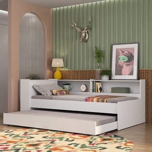 Bicama Solteiro Canto com Baú e Nichos