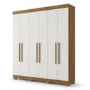 Ver imagem 2 de Guarda-Roupa Casal 6 Portas, 2 Gavetas e Pés Noronha Cinamomo/Off White