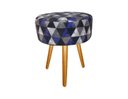 Ver imagem 3 de Kit Poltrona Decorativa Nina + Puff Redondo Suede Triângulo Roxo Pés Madeira Ms Decor