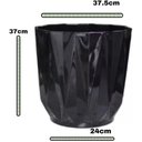 Ver imagem 2 de Vaso para Planta Decorativo Geométrico Preto Sala Varanda (liso/preto)