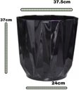 Ver imagem 2 de Vaso para Planta Decorativo Geométrico Preto Sala Varanda (liso/preto)