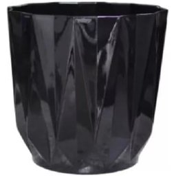 Vaso para Planta Decorativo Geométrico Preto Sala Varanda (liso/preto) - 1