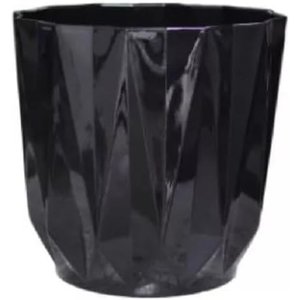 Vaso para Planta Decorativo Geométrico Preto Sala Varanda (liso/preto)