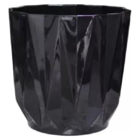 Vaso para Planta Decorativo Geométrico Preto Sala Varanda (liso/preto)