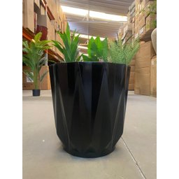 Vaso para Planta Decorativo Geométrico Preto Sala Varanda (liso/preto) - 4