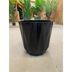 Vaso para Planta Decorativo Geométrico Preto Sala Varanda (liso/preto) - 3