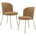 Ver imagem 1 de Kit 02 Cadeiras para Sala de Jantar Cozinha Estofada Gavi Arena L02 Bouclê Mostarda - Lyam Decor