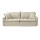 Ver imagem 6 de Sofá Cama Linho em Madeira Eucalipto 220cm Braço 20cm Arizona Meu Sofá Online