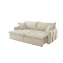 Ver imagem 2 de Sofá Cama Linho em Madeira Eucalipto 220cm Braço 20cm Arizona Meu Sofá Online