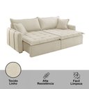 Ver mais imagens de Sofá Cama Linho em Madeira Eucalipto 220cm Braço 20cm Arizona Meu Sofá Online