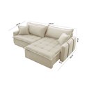 Ver imagem 3 de Sofá Cama Linho em Madeira Eucalipto 220cm Braço 20cm Arizona Meu Sofá Online