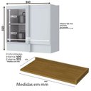 Ver imagem 3 de Balcao Canto Reto com Tampo 84cm Americana Branco Nature Henn