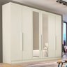 Guarda Roupa Casal com Espelho 6 Portas 6 Gavetas - Oslo-off White - Made Marcs - 1