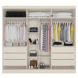 Guarda Roupa Casal com Espelho 6 Portas 6 Gavetas - Oslo-off White - Made Marcs - 2
