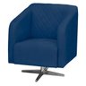Kit 2 Poltronas Decorativa Silmara Suede Azul Marinho com Base Giratória Em Aço Cromado - D' - 3