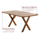 Ver imagem 3 de Mesa de Jantar Retangular Camélia - Tampo Chanfrado 100% Mdf e Vidro Colado de Fábrica:1,40x0,90