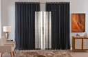 Ver imagem 2 de Cortina Sala Quarto Voal Liso Delicate 600x2,20 Transparente:preto