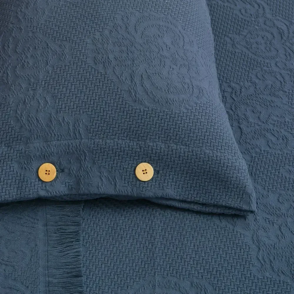 Colcha Solteiro Buddemeyer Medalhão 100% Algodão Azul - 2